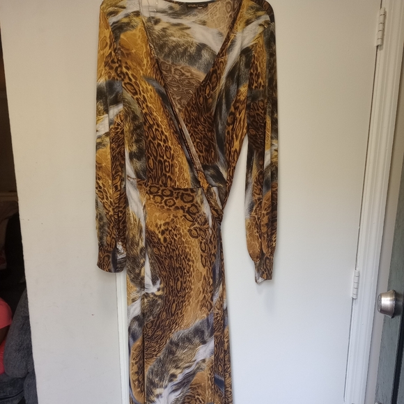 Plus Size Animal Print Fit & Flare Maxi Dress - Picture 3 of 3